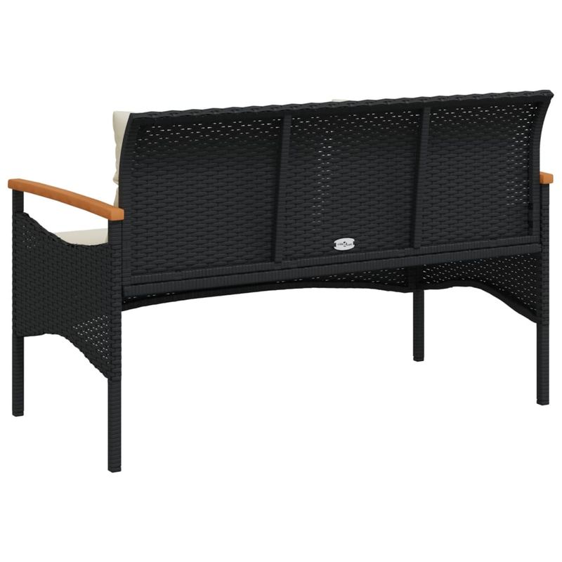 Casa si Gradina - Gradina si terasa - Mobilier exterior - Bancute de gradina - Banca de gradina cu perne, 116x62,5x74, negru, poliratan - Infinity.ro