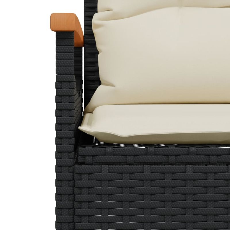 Casa si Gradina - Gradina si terasa - Mobilier exterior - Bancute de gradina - Banca de gradina cu perne, 116x62,5x74, negru, poliratan - Infinity.ro