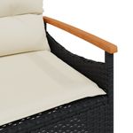 Casa si Gradina - Gradina si terasa - Mobilier exterior - Bancute de gradina - Banca de gradina cu perne, 116x62,5x74, negru, poliratan - Infinity.ro