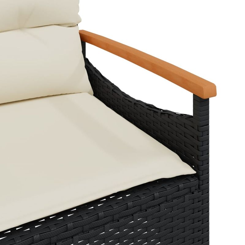 Casa si Gradina - Gradina si terasa - Mobilier exterior - Bancute de gradina - Banca de gradina cu perne, 116x62,5x74, negru, poliratan - Infinity.ro