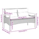 Casa si Gradina - Gradina si terasa - Mobilier exterior - Bancute de gradina - Banca de gradina cu perne, 116x62,5x74, negru, poliratan - Infinity.ro