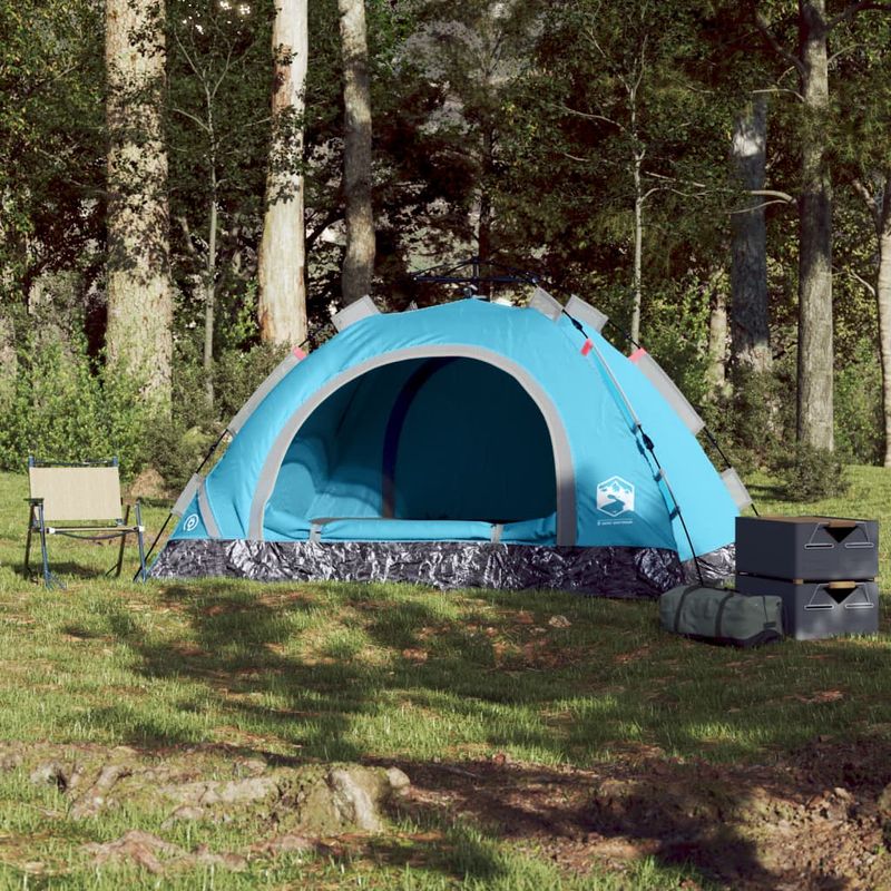 Sport si Outdoor - Camping - Corturi camping - Cort de camping pentru 4 persoane, setare rapida, albastru - Infinity.ro