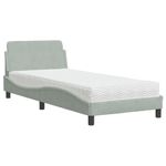 Casa si Gradina - Mobilier - Paturi si accesorii - Paturi - Pat cu saltea, gri deschis, 80x200 cm, catifea - Infinity.ro
