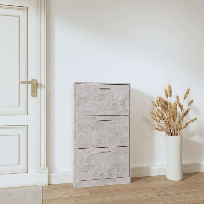 Casa si Gradina - Mobilier - Organizare si depozitare - Organizator incaltaminte - Pantofar, gri beton, 59x17x108 cm, lemn compozit - Infinity.ro