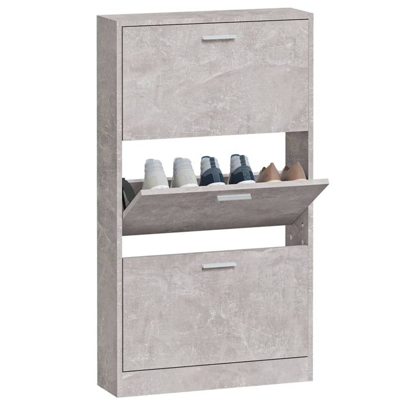 Casa si Gradina - Mobilier - Organizare si depozitare - Organizator incaltaminte - Pantofar, gri beton, 59x17x108 cm, lemn compozit - Infinity.ro