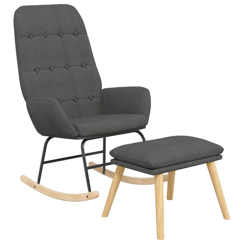 Casa si Gradina - Gradina si terasa - Balansoare si hamace - Balansoare - Scaun balansoar cu taburet, gri inchis, textil - Infinity.ro