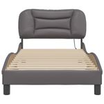 Casa si Gradina - Mobilier - Paturi si accesorii - Paturi - Cadru de pat cu lumini LED, gri, 90x190 cm, piele ecologica - Infinity.ro
