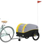 Sport si Outdoor - Ciclism - Accesorii pentru biciclete - Remorci biciclete - Remorca pentru biciclete, negru și galben, 45 kg, fier, mărime 68x133x68 cm - Infinity.ro
