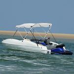 Auto si Moto - Ambarcatiuni - Accesorii ambarcatiuni - Parasolar Bimini 4 arcuri pereti laterali, 243x(185-198)x137 cm, alb - Infinity.ro