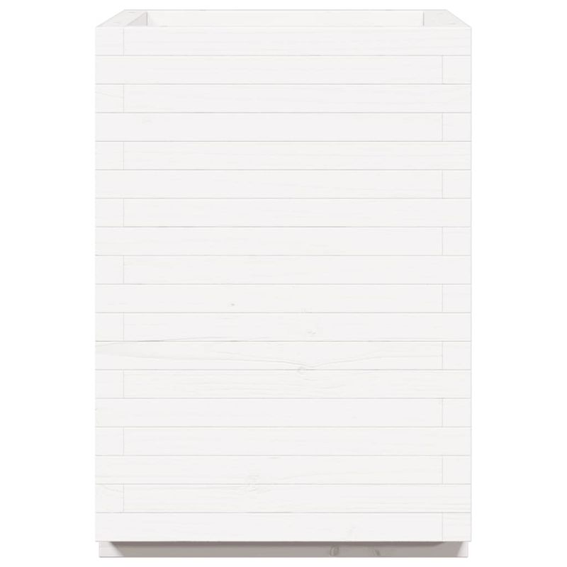 Casa si Gradina - Gradinarit si plante - Plante si ghivece - Ghivece si suporturi - Jardiniera de gradina, alb, 50x50x72,5 cm, lemn masiv de pin - Infinity.ro