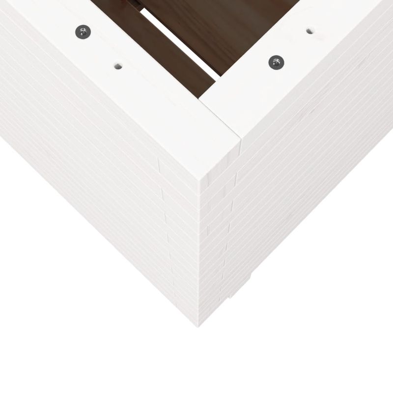 Casa si Gradina - Gradinarit si plante - Plante si ghivece - Ghivece si suporturi - Jardiniera de gradina, alb, 50x50x72,5 cm, lemn masiv de pin - Infinity.ro