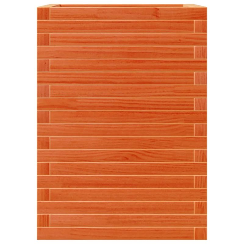 Casa si Gradina - Gradinarit si plante - Plante si ghivece - Ghivece si suporturi - Jardiniera gradina, maro ceruit, 50x50x68,5 cm, lemn masiv pin - Infinity.ro