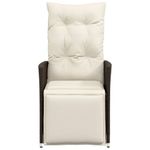 Casa si Gradina - Gradina si terasa - Mobilier exterior - Scaune si sezlonguri gradina - Scaun de gradina rabatabil cu perne, maro, poliratan - Infinity.ro