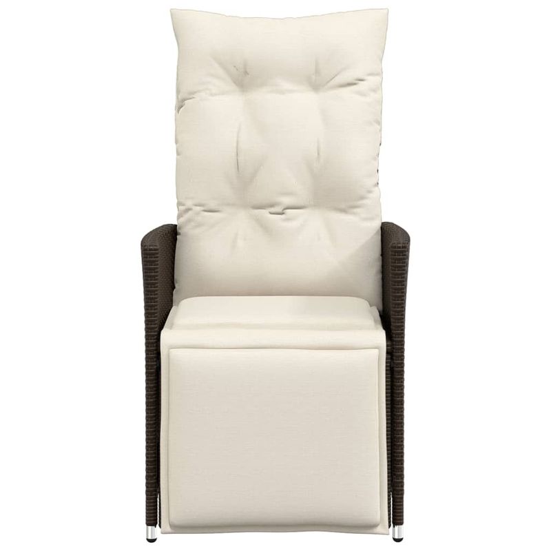 Casa si Gradina - Gradina si terasa - Mobilier exterior - Scaune si sezlonguri gradina - Scaun de gradina rabatabil cu perne, maro, poliratan - Infinity.ro