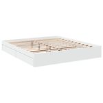 Casa si Gradina - Mobilier - Paturi si accesorii - Paturi - Cadru de pat cu sertare alb 200x200 cm lemn prelucrat - Infinity.ro