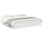 Casa si Gradina - Mobilier - Paturi si accesorii - Paturi - Cadru de pat cu sertare alb 200x200 cm lemn prelucrat - Infinity.ro