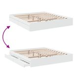 Casa si Gradina - Mobilier - Paturi si accesorii - Paturi - Cadru de pat cu sertare alb 200x200 cm lemn prelucrat - Infinity.ro