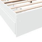 Casa si Gradina - Mobilier - Paturi si accesorii - Paturi - Cadru de pat cu sertare alb 200x200 cm lemn prelucrat - Infinity.ro