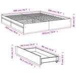 Casa si Gradina - Mobilier - Paturi si accesorii - Paturi - Cadru de pat cu sertare alb 200x200 cm lemn prelucrat - Infinity.ro