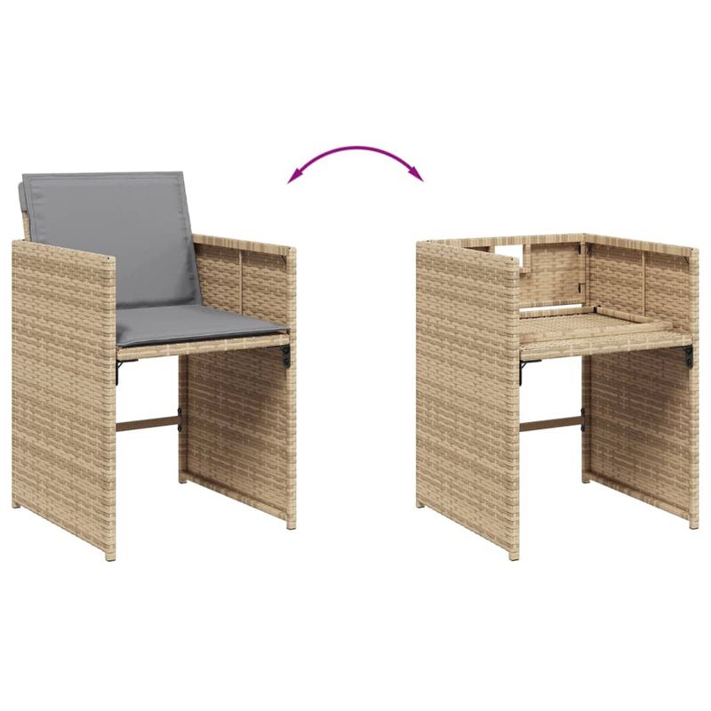 Casa si Gradina/Gradina si terasa/Mobilier exterior/Seturi mobila gradina - Set mobilier gradina cu perne, 15 piese, bej combinat poliratan - Infinity.ro