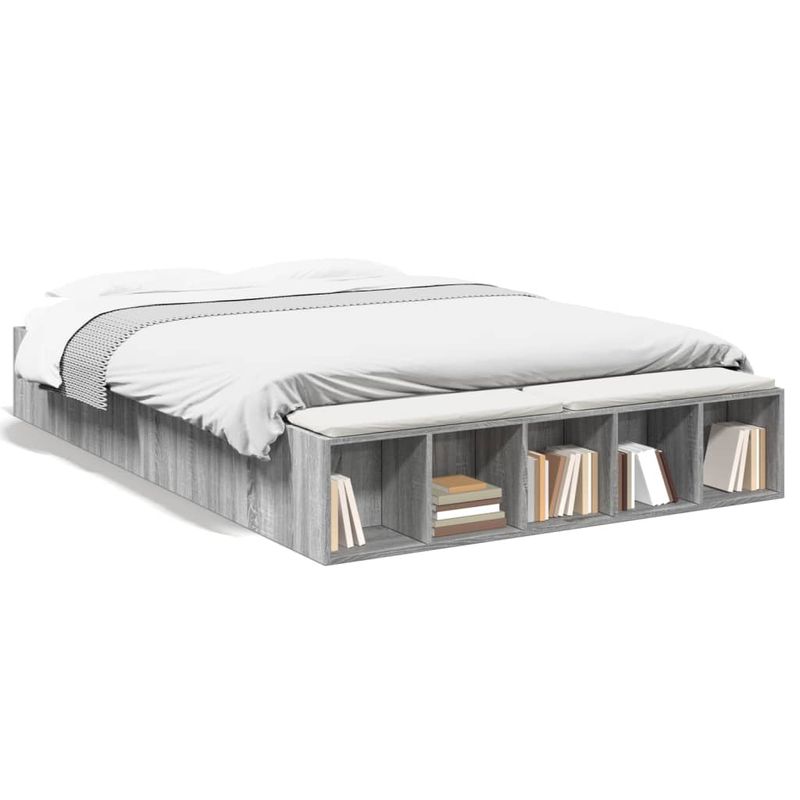 Casa si Gradina - Mobilier - Paturi si accesorii - Paturi - Cadru de pat, gri sonoma, 150x200 cm, lemn prelucrat - Infinity.ro
