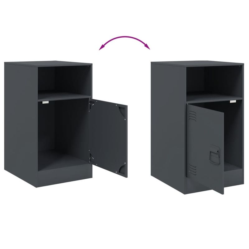 Casa si Gradina - Mobilier - Comode si corpuri - Noptiere - Noptiera, antracit, 34,5x39x62 cm, otel - Infinity.ro