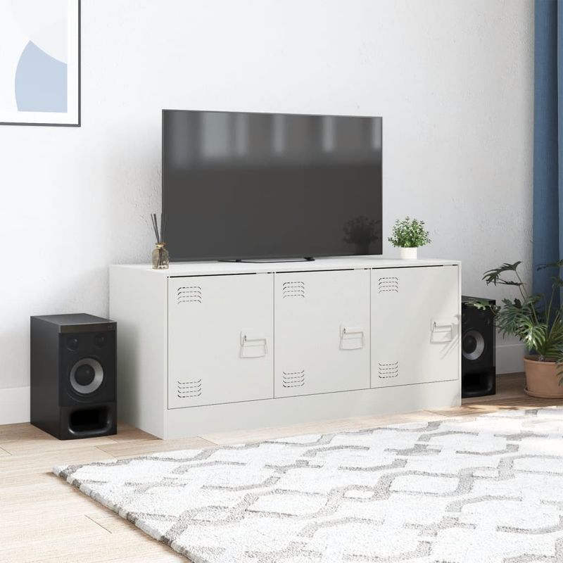 Casa si Gradina - Mobilier - Comode si corpuri - Comode - Comoda TV, alb, 99x39x44 cm, otel - Infinity.ro