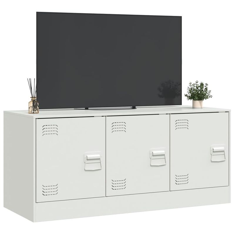 Casa si Gradina - Mobilier - Comode si corpuri - Comode - Comoda TV, alb, 99x39x44 cm, otel - Infinity.ro