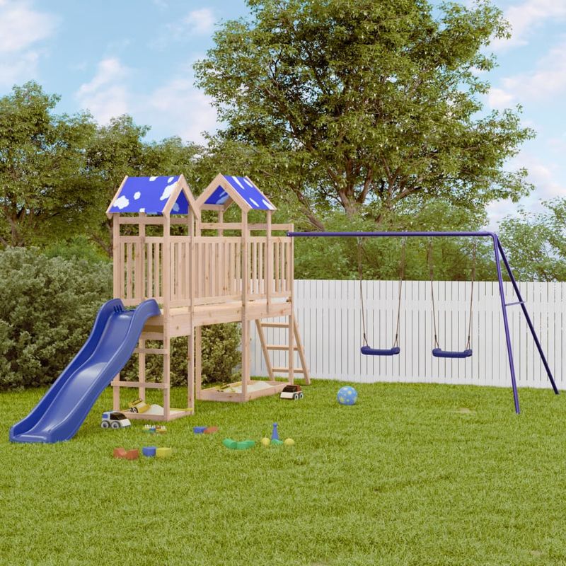 Jucarii, Copii si Bebe - Jucarii si jocuri - Jucarii de exterior - Spatii de joaca si accesorii - Set de joaca pentru exterior, lemn masiv de pin - Infinity.ro