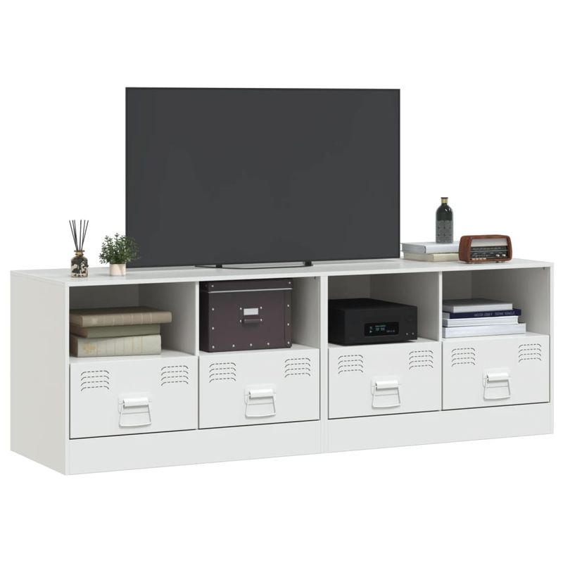 Casa si Gradina - Mobilier - Comode si corpuri - Comode - Dulapuri TV 2 buc., alb, 67x39x44 cm Otel - Infinity.ro