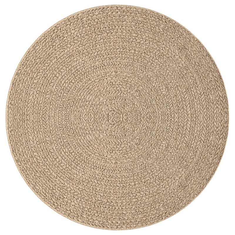 Casa si Gradina - Textile si covoare - Covoare - Covoare casa - Covor ZIZUR aspect iută, diametru 200 cm, pentru interior și exterior, maro - Infinity.ro