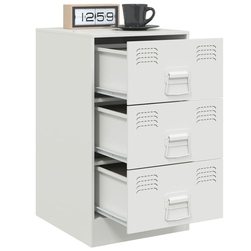 Casa si Gradina - Mobilier - Comode si corpuri - Noptiere - Noptiere, 2 buc., alb, 34,5x39x62 cm, otel - Infinity.ro