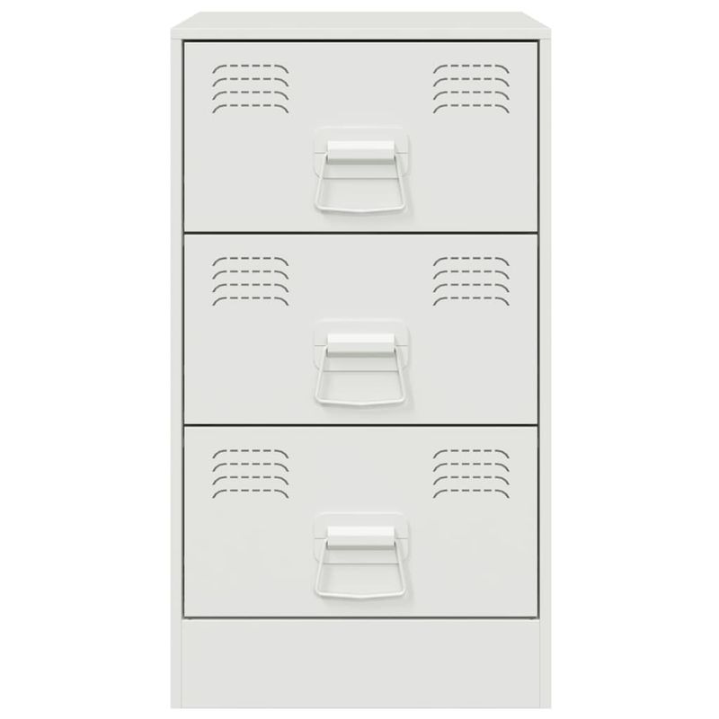 Casa si Gradina - Mobilier - Comode si corpuri - Noptiere - Noptiere, 2 buc., alb, 34,5x39x62 cm, otel - Infinity.ro