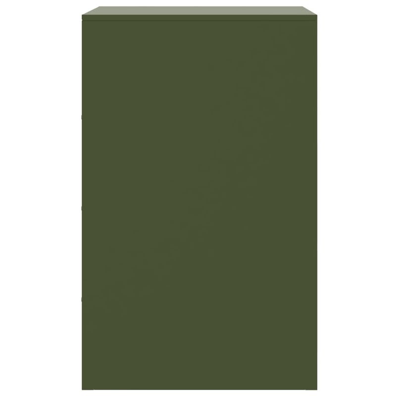 Casa si Gradina - Mobilier - Comode si corpuri - Noptiere - Noptiere, 2 buc., verde olive, 34,5x39x62 cm, otel - Infinity.ro