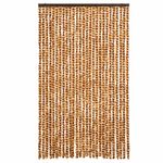 Casa si Gradina - Textile si covoare - Rulouri si jaluzele - Perdea pentru insecte, ocru si alb, 118x220 cm, chenille - Infinity.ro