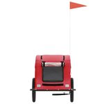 Petshop - Accesorii petshop - Culcusuri si custi - Genti si articole transport - Remorca de bicicleta animale companie, rosu, textil oxford/fier, mărime 137x68x72 cm - Infinity.ro