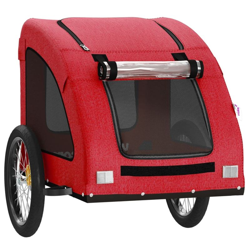 Petshop - Accesorii petshop - Culcusuri si custi - Genti si articole transport - Remorca de bicicleta animale companie, rosu, textil oxford/fier, mărime 137x68x72 cm - Infinity.ro