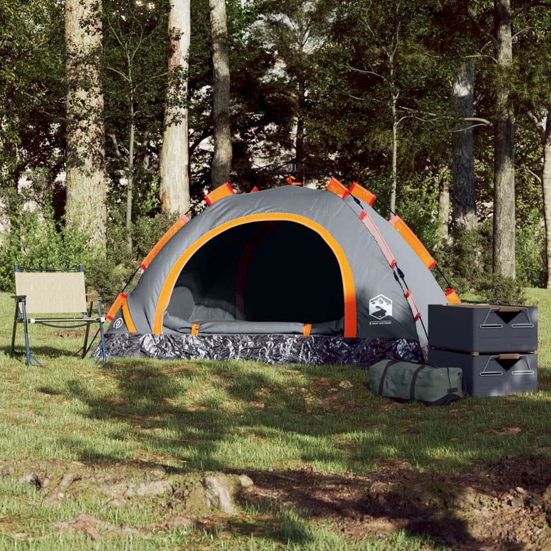 Sport si Outdoor - Camping - Corturi camping - Cort de camping, 2 persoane, gri/portocaliu, setare rapida - Infinity.ro