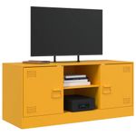 Casa si Gradina - Mobilier - Comode si corpuri - Comode - Dulap TV, galben mustar, 99x39x44 cm, otel - Infinity.ro