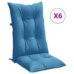Casa si Gradina - Textile si covoare - Perne si pilote - Perne decorative - Perne scaun spatar inalt 6buc melanj albastru 120x50x7cm textil - Infinity.ro