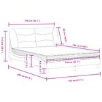 Casa si Gradina - Mobilier - Paturi si accesorii - Paturi - Pat cu saltea, gri taupe, 140x200 cm, textil - Infinity.ro