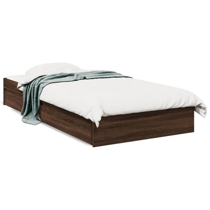 Casa si Gradina - Mobilier - Paturi si accesorii - Paturi - Cadru de pat cu sertare stejar maro 75x190 cm lemn prelucrat - Infinity.ro