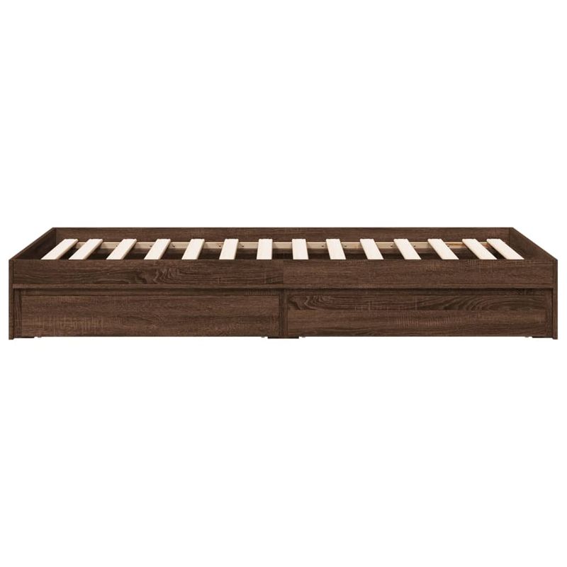 Casa si Gradina - Mobilier - Paturi si accesorii - Paturi - Cadru de pat cu sertare stejar maro 75x190 cm lemn prelucrat - Infinity.ro