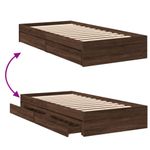 Casa si Gradina - Mobilier - Paturi si accesorii - Paturi - Cadru de pat cu sertare stejar maro 75x190 cm lemn prelucrat - Infinity.ro