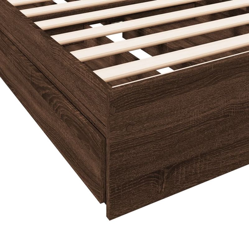 Casa si Gradina - Mobilier - Paturi si accesorii - Paturi - Cadru de pat cu sertare stejar maro 75x190 cm lemn prelucrat - Infinity.ro