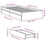 Casa si Gradina - Mobilier - Paturi si accesorii - Paturi - Cadru de pat cu sertare stejar maro 75x190 cm lemn prelucrat - Infinity.ro