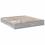 Casa si Gradina - Mobilier - Paturi si accesorii - Paturi - Cadru de pat cu sertare gri sonoma 200x200 cm lemn prelucrat - Infinity.ro