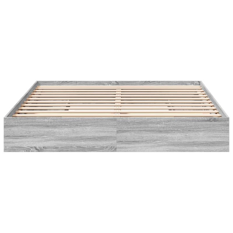 Casa si Gradina - Mobilier - Paturi si accesorii - Paturi - Cadru de pat cu sertare gri sonoma 200x200 cm lemn prelucrat - Infinity.ro