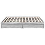 Casa si Gradina - Mobilier - Paturi si accesorii - Paturi - Cadru de pat cu sertare gri sonoma 200x200 cm lemn prelucrat - Infinity.ro