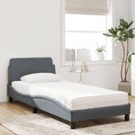 Casa si Gradina - Mobilier - Paturi si accesorii - Paturi - Pat cu saltea, gri inchis, 90x200 cm, catifea - Infinity.ro